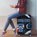 Personalized Geelong Cats Football Luggage Cover Easter Egg Pattern Blue Monochrome Tribal Dot Style
