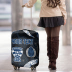 Personalized Geelong Cats Football Luggage Cover Easter Egg Pattern Blue Monochrome Tribal Dot Style