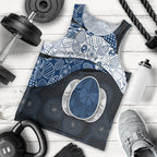 Personalized Geelong Cats Football Men Tank Top Easter Egg Pattern Blue Monochrome Tribal Dot Style