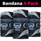 Personalized Geelong Cats Football Neck Gaiter Easter Egg Pattern Blue Monochrome Tribal Dot Style