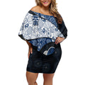 Personalized Geelong Cats Football Off Shoulder Short Dress Easter Egg Pattern Blue Monochrome Tribal Dot Style