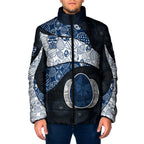 Personalized Geelong Cats Football Padded Jacket Easter Egg Pattern Blue Monochrome Tribal Dot Style