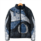 Personalized Geelong Cats Football Padded Jacket Easter Egg Pattern Blue Monochrome Tribal Dot Style