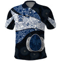 Personalized Geelong Cats Football Polo Shirt Easter Egg Pattern Blue Monochrome Tribal Dot Style