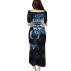 Personalized Geelong Cats Football Puletasi Easter Egg Pattern Blue Monochrome Tribal Dot Style