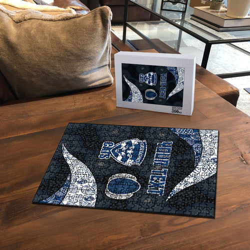 Personalized Geelong Cats Football Puzzle Easter Egg Pattern Blue Monochrome Tribal Dot Style