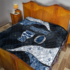 Personalized Geelong Cats Football Quilt Easter Egg Pattern Blue Monochrome Tribal Dot Style
