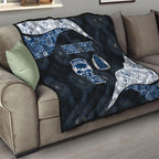 Personalized Geelong Cats Football Quilt Easter Egg Pattern Blue Monochrome Tribal Dot Style