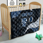Personalized Geelong Cats Football Quilt Easter Egg Pattern Blue Monochrome Tribal Dot Style