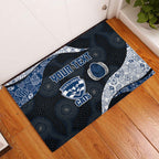 Personalized Geelong Cats Football Rubber Doormat Easter Egg Pattern Blue Monochrome Tribal Dot Style
