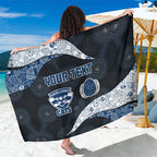 Personalized Geelong Cats Football Sarong Easter Egg Pattern Blue Monochrome Tribal Dot Style