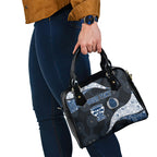 Personalized Geelong Cats Football Shoulder Handbag Easter Egg Pattern Blue Monochrome Tribal Dot Style