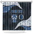 Personalized Geelong Cats Football Shower Curtain Easter Egg Pattern Blue Monochrome Tribal Dot Style