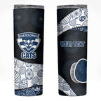 Personalized Geelong Cats Football Skinny Tumbler Easter Egg Pattern Blue Monochrome Tribal Dot Style