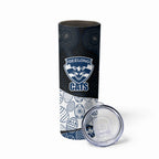 Personalized Geelong Cats Football Skinny Tumbler Easter Egg Pattern Blue Monochrome Tribal Dot Style