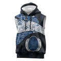 Personalized Geelong Cats Football Sleeveless Hoodie Easter Egg Pattern Blue Monochrome Tribal Dot Style