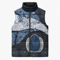 Personalized Geelong Cats Football Sleeveless Puffer Jacket Easter Egg Pattern Blue Monochrome Tribal Dot Style