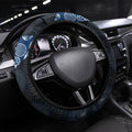 Geelong Cats Football Steering Wheel Cover Easter Egg Pattern Blue Monochrome Tribal Dot Style