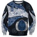 Personalized Geelong Cats Football Sweatshirt Easter Egg Pattern Blue Monochrome Tribal Dot Style