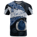 Personalized Geelong Cats Football T Shirt Easter Egg Pattern Blue Monochrome Tribal Dot Style