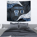 Personalized Geelong Cats Football Tapestry Easter Egg Pattern Blue Monochrome Tribal Dot Style
