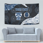 Personalized Geelong Cats Football Tapestry Easter Egg Pattern Blue Monochrome Tribal Dot Style