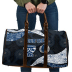 Personalized Geelong Cats Football Travel Bag Easter Egg Pattern Blue Monochrome Tribal Dot Style