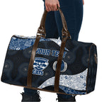 Personalized Geelong Cats Football Travel Bag Easter Egg Pattern Blue Monochrome Tribal Dot Style