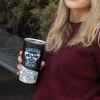 Personalized Geelong Cats Football Tumbler Cup Easter Egg Pattern Blue Monochrome Tribal Dot Style