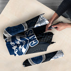 Personalized Geelong Cats Football Umbrella Easter Egg Pattern Blue Monochrome Tribal Dot Style
