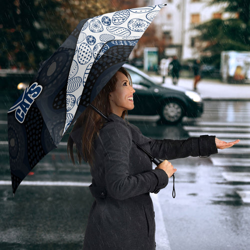 Personalized Geelong Cats Football Umbrella Easter Egg Pattern Blue Monochrome Tribal Dot Style