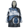 Personalized Geelong Cats Football Wearable Blanket Hoodie Easter Egg Pattern Blue Monochrome Tribal Dot Style