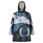 Personalized Geelong Cats Football Wearable Blanket Hoodie Easter Egg Pattern Blue Monochrome Tribal Dot Style