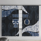 Personalized Geelong Cats Football Window Curtain Easter Egg Pattern Blue Monochrome Tribal Dot Style