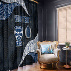 Personalized Geelong Cats Football Window Curtain Easter Egg Pattern Blue Monochrome Tribal Dot Style