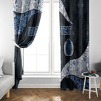 Personalized Geelong Cats Football Window Curtain Easter Egg Pattern Blue Monochrome Tribal Dot Style