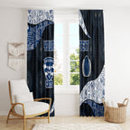 Personalized Geelong Cats Football Window Curtain Easter Egg Pattern Blue Monochrome Tribal Dot Style