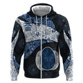 Personalized Geelong Cats Football Zip Hoodie Easter Egg Pattern Blue Monochrome Tribal Dot Style