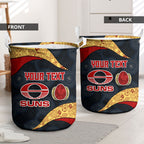 Personalized Suns Football Laundry Basket Easter Egg Pattern Red Yellow Tribal Dot Art Style