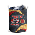 Personalized Suns Football Laundry Basket Easter Egg Pattern Red Yellow Tribal Dot Art Style