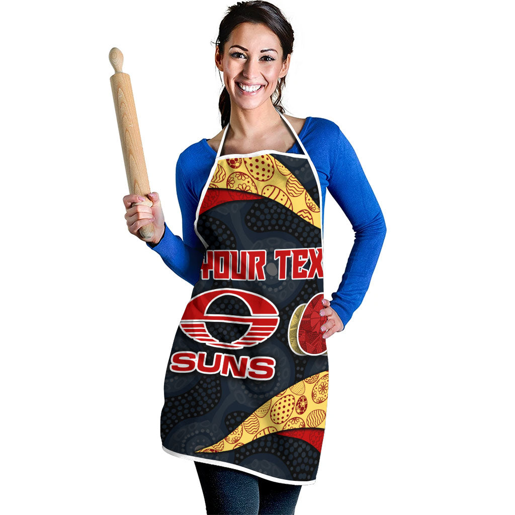 Personalized Suns Football Apron Easter Egg Pattern Red Yellow Tribal Dot Art Style
