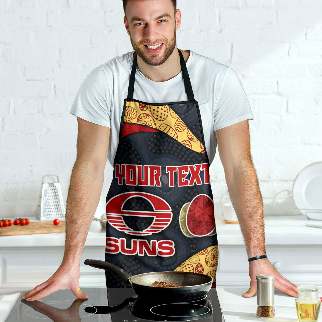 Personalized Suns Football Apron Easter Egg Pattern Red Yellow Tribal Dot Art Style