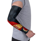 Personalized Suns Football Arm Sleeves Easter Egg Pattern Red Yellow Tribal Dot Art Style