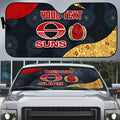 Personalized Suns Football Auto Sun Shade Easter Egg Pattern Red Yellow Tribal Dot Art Style