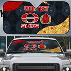Personalized Suns Football Auto Sun Shade Easter Egg Pattern Red Yellow Tribal Dot Art Style