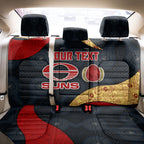Personalized Suns Football Back Car Seat Cover Easter Egg Pattern Red Yellow Tribal Dot Art Style