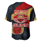 Personalized Suns Football Baseball Jersey Easter Egg Pattern Red Yellow Tribal Dot Art Style