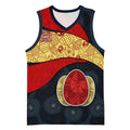 Personalized Suns Football Basketball Jersey Easter Egg Pattern Red Yellow Tribal Dot Art Style