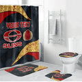 Personalized Suns Football Bathroom Set Easter Egg Pattern Red Yellow Tribal Dot Art Style