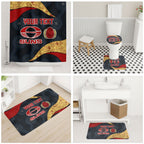 Personalized Suns Football Bathroom Set Easter Egg Pattern Red Yellow Tribal Dot Art Style